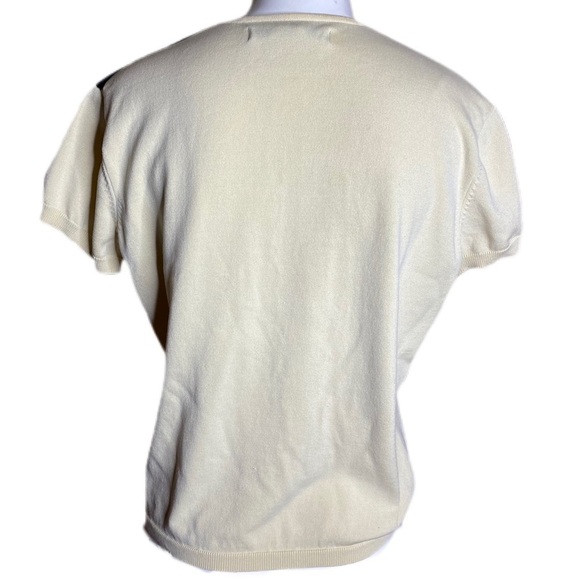 Jamie Sadock Pale Yellow Short Sleeve Silk Blend Sweater Size L - Picture 4 of 7